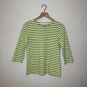 Sara Campbell Green Striped Women's‎ Top